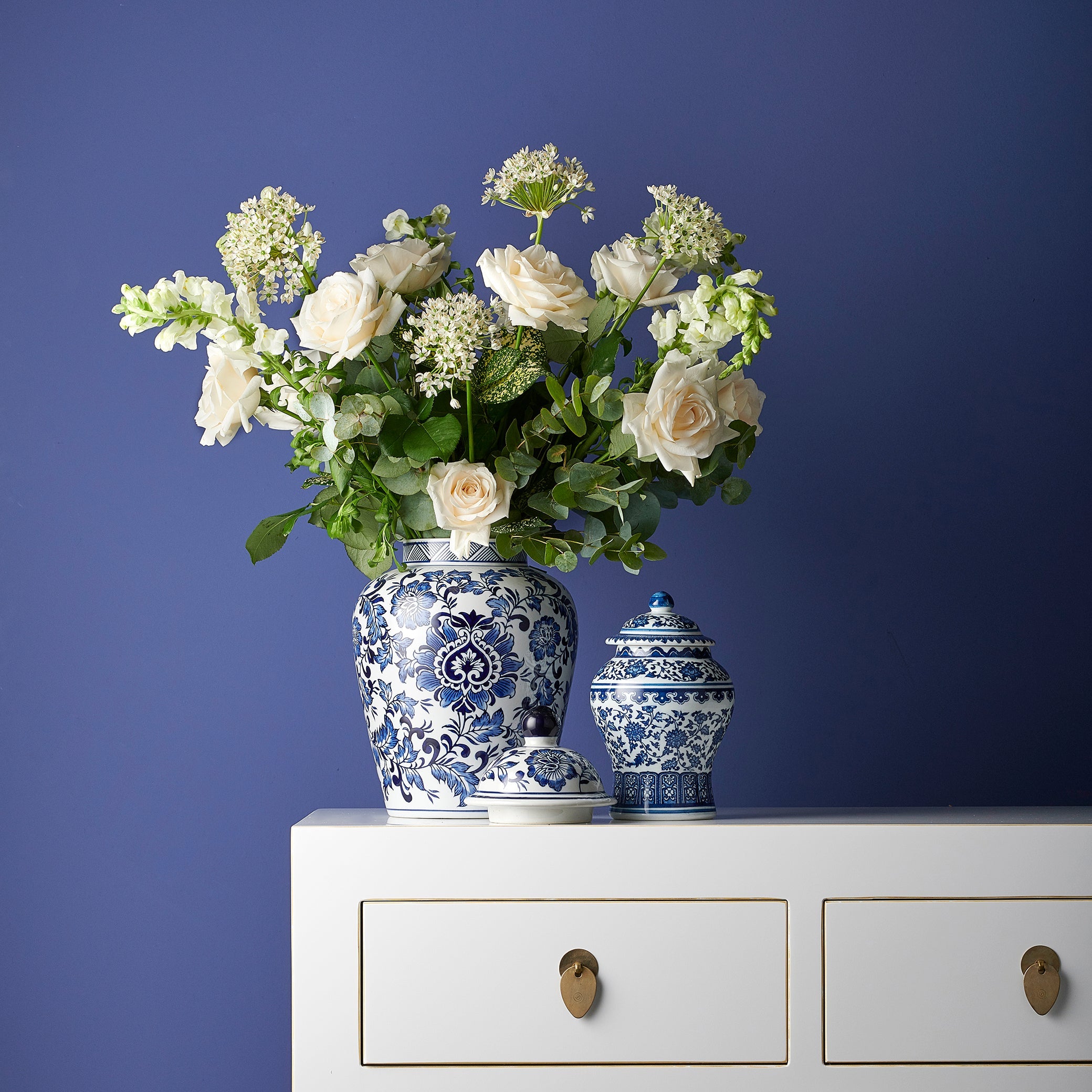 Blue and White Floral Ginger Jar - RETURN