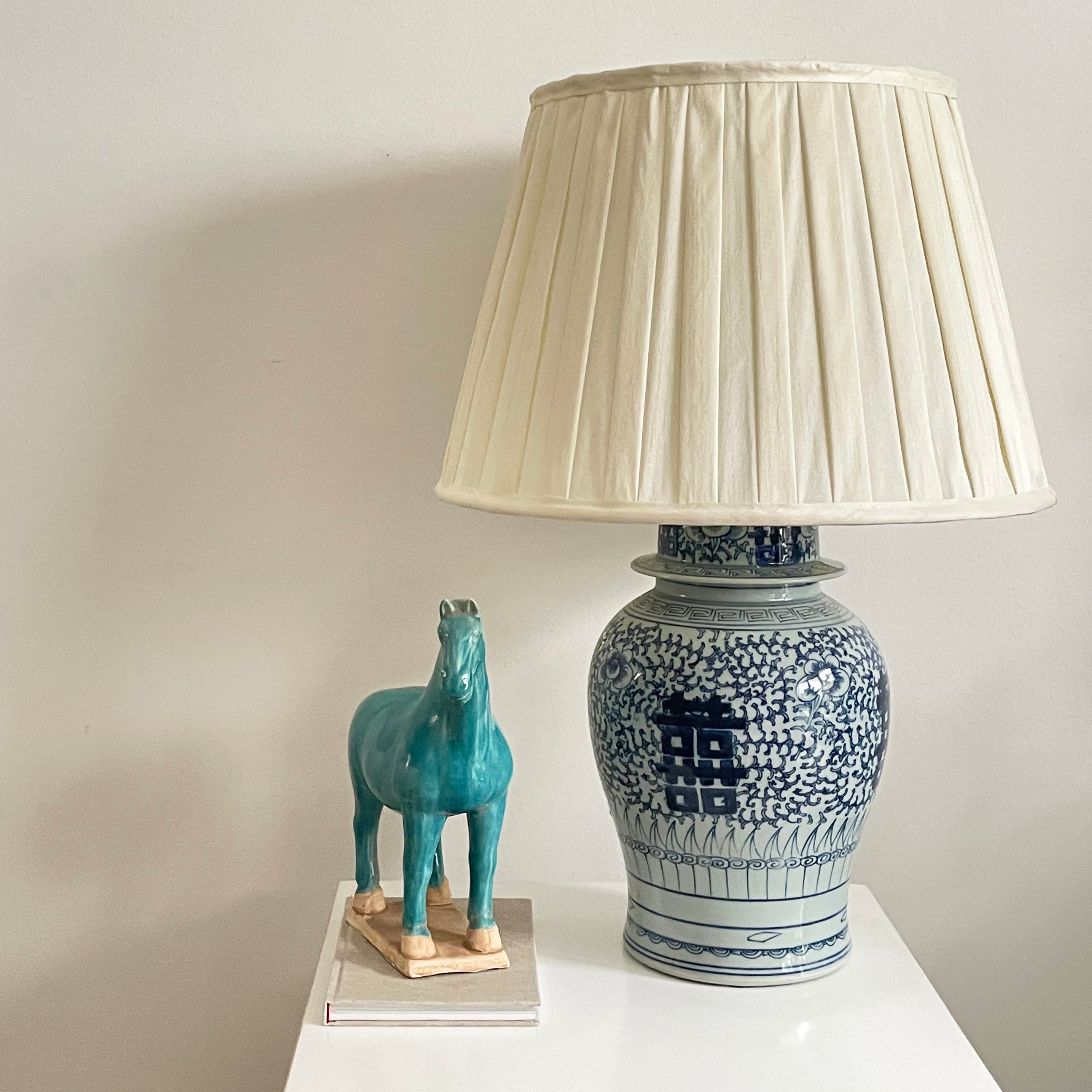 Light Blue Ceramic Horses, Pair - Return