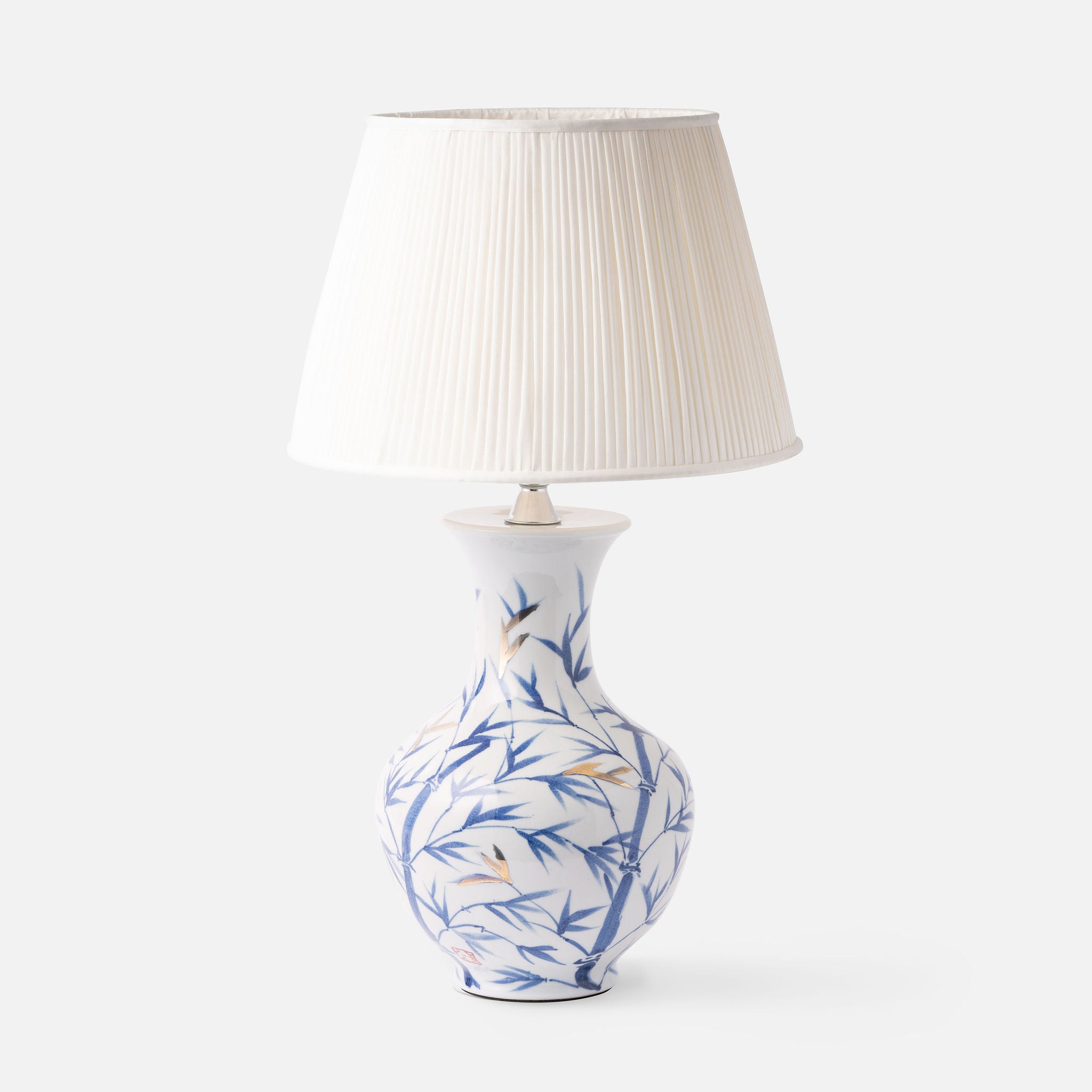 Bamboo Blue White and Gold Lamp