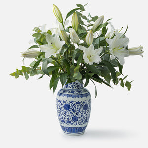 Liling Floral Vase - Blue and White - RETURN