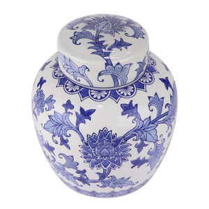 Blue and White Flower Jar