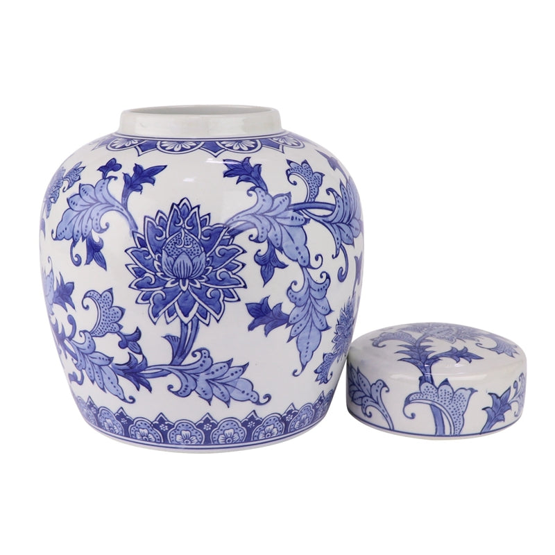 Blue and White Flower Jar