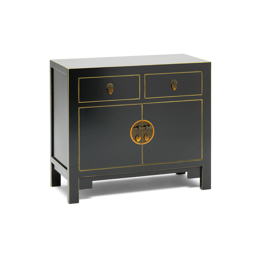Qing black and gilt medium sideboard