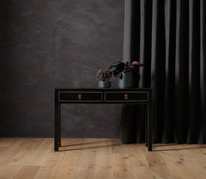 Qing black and gilt large console table