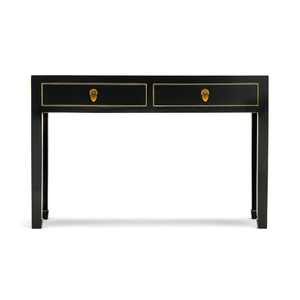 Qing black and gilt large console table