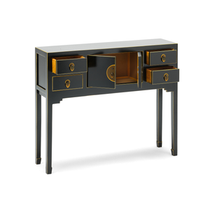 Qing black and gilt small console table