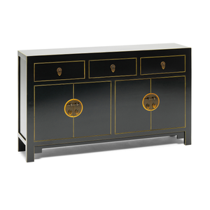 Qing black and gilt sideboard, large