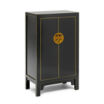 Qing black and gilt medium cabinet