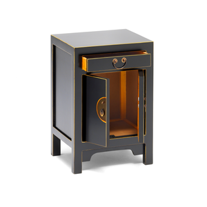 Qing black and gilt small cabinet