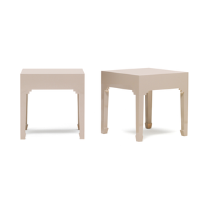 Qing oyster grey stools, pair