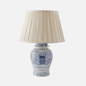 Large Blue and White Double Happiness Lamp Base