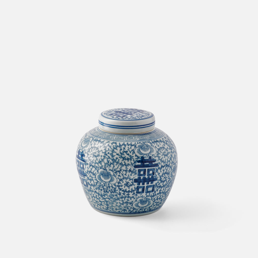 Blue and White Double Happiness Pot