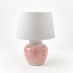 Double Happiness Ceramic Lamp - Coral