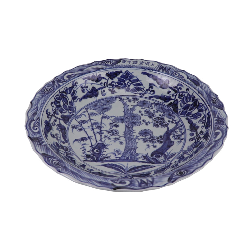 Large Platter - Blue and White Hope Plate