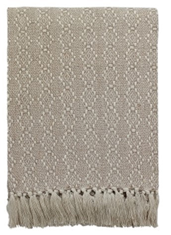 Jing Taupe Cotton Throw