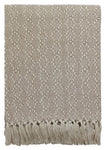 Jing Taupe Cotton Throw